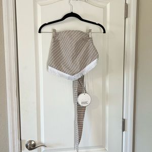 NWT Runaway Hello Sailor Tan Stripe Top Size XS